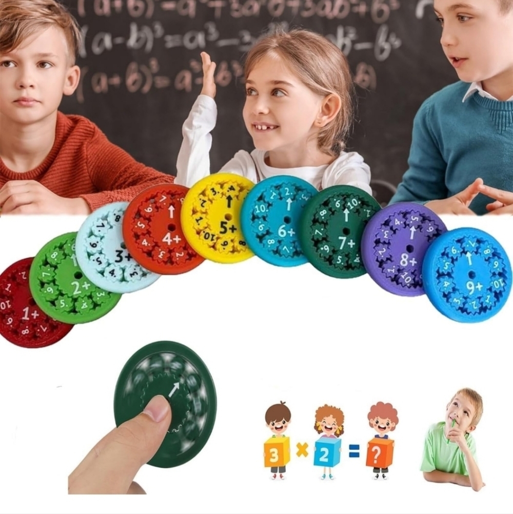 Colorful Educational Math 9 Discs for Kids Math Fidget Spinners